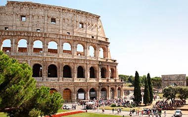 The ancient Colosseum in Rome, Italy